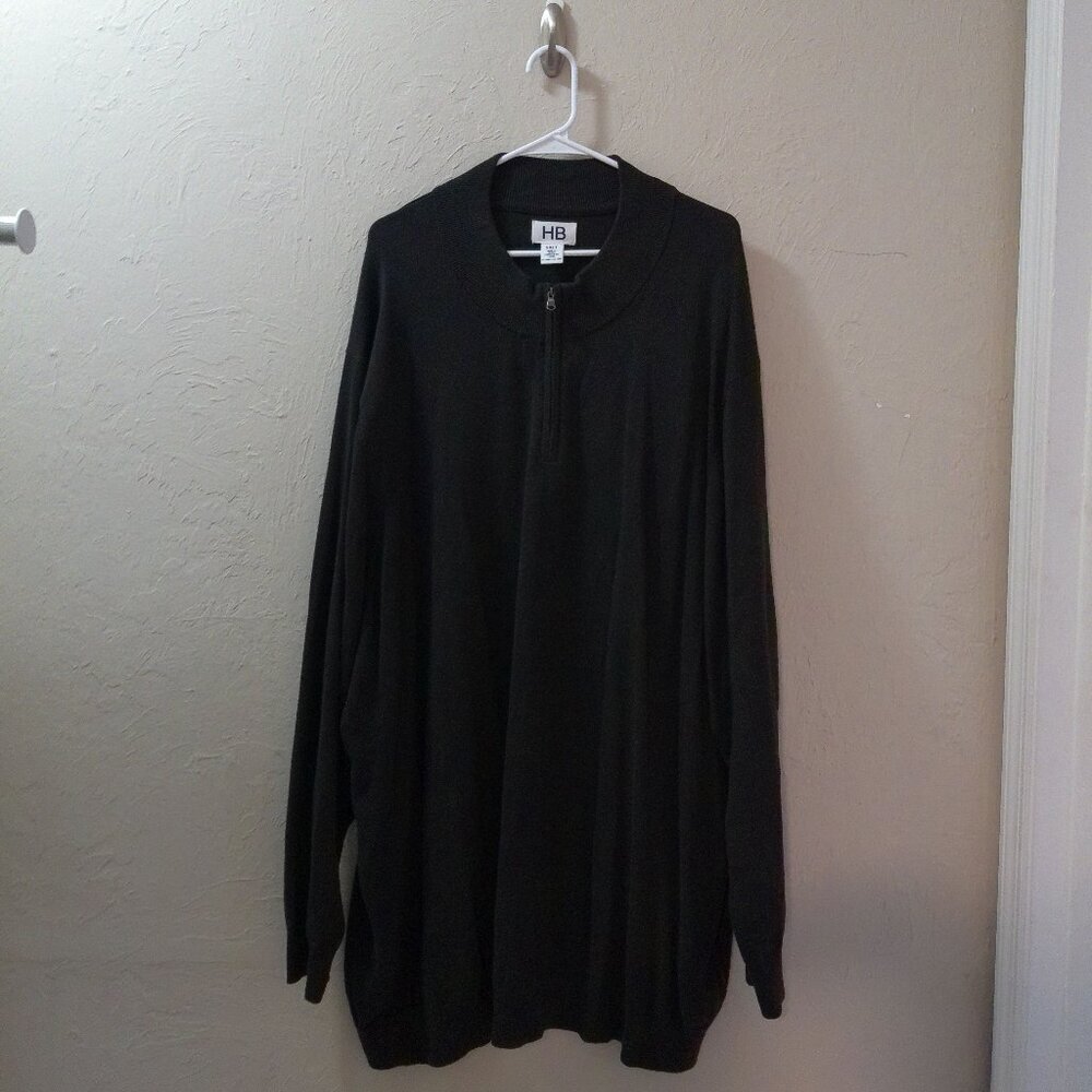Harbor Bay (HB) 5XLT Black Quarter-Zip Pullover | Big & Tall | Classic Men’s